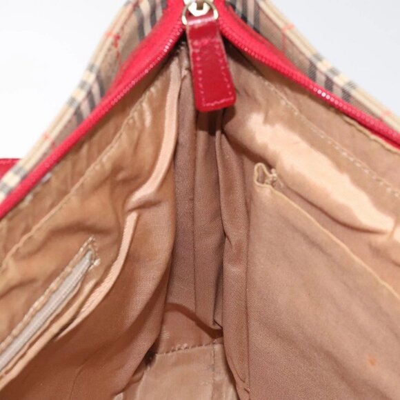 BURBERRY Nova Check Tote Bag Canvas Beige Gold Auth - Picture 10 of 16